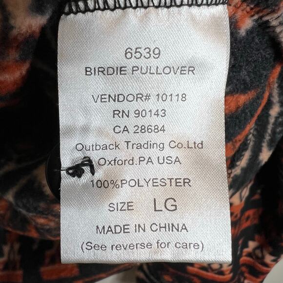 Outback Trading Co. Birdie Pullover Southwest Fleece Pattern Jacket W's Large - Picture 9 of 9